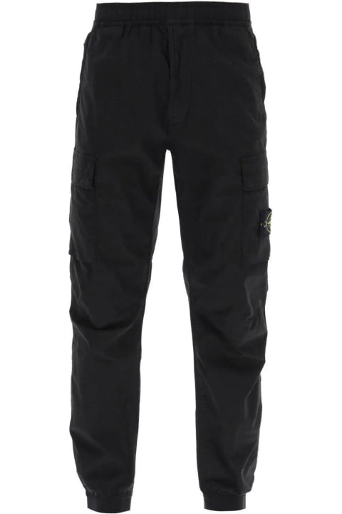 Stone Island for Men Stone Island Compass Patch Elasticated Waist Cargo Trousers