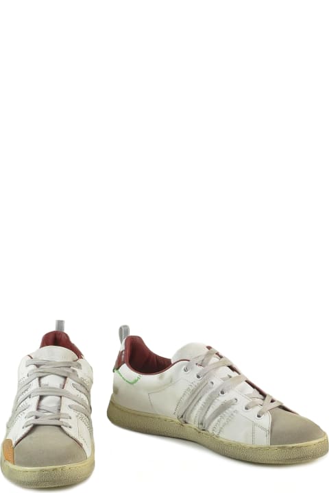 Men's Bianco/bordeaux Sneakers
