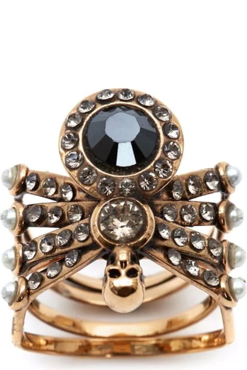Jewelry for Women Alexander McQueen Spider Ring In Antique Gold