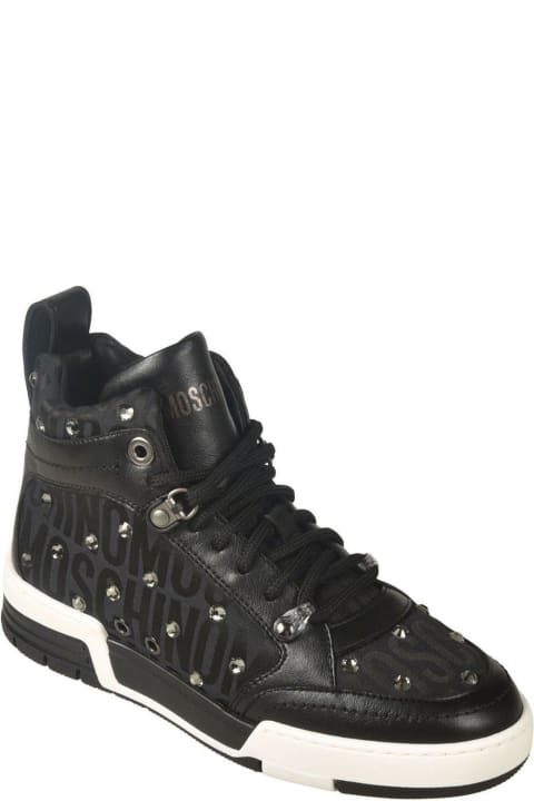 Moschino Sneakers for Women Moschino Logo-printed High-top Lace-up Sneakers
