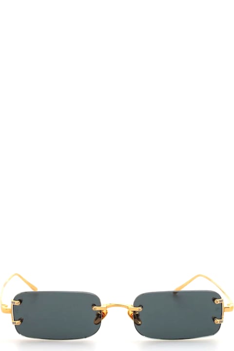 Linda Farrow for Kids Linda Farrow Taylor - Yellow Gold / Green Lens Sunglasses