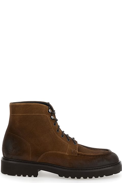 Doucal's Shoes for Men Doucal's Brown Ankle Boots With Lsce-up Closure In Leather Man