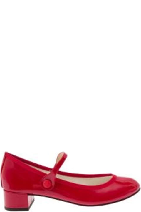 Shoes for Women Repetto 'rose' Red Mary Janes With Strap In Patent Leather Woman