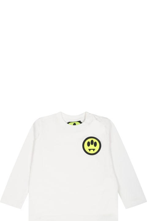 ウィメンズ新着アイテム Barrow White T-shirt For Baby Kids With Logo And Smiley