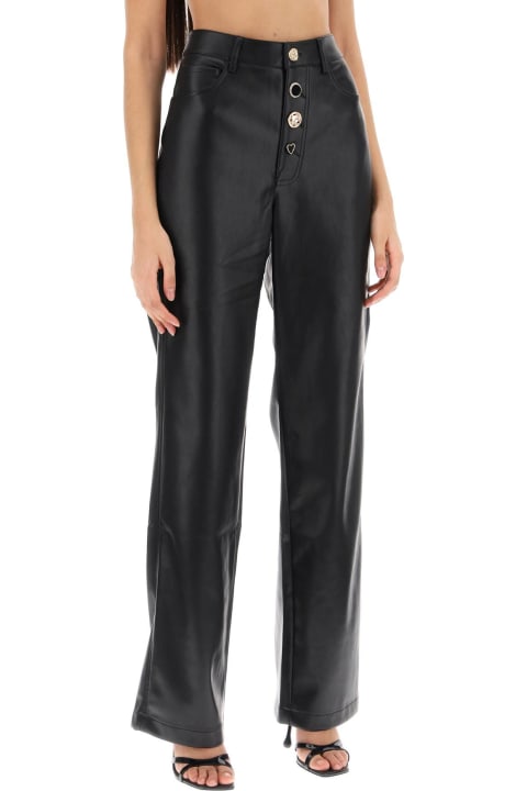 Rotate by Birger Christensen for Women Rotate by Birger Christensen Embellished Button Faux Leather Pants