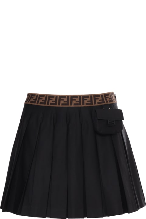 Fendi Kidsのセール Fendi Gabardine Black Skirt