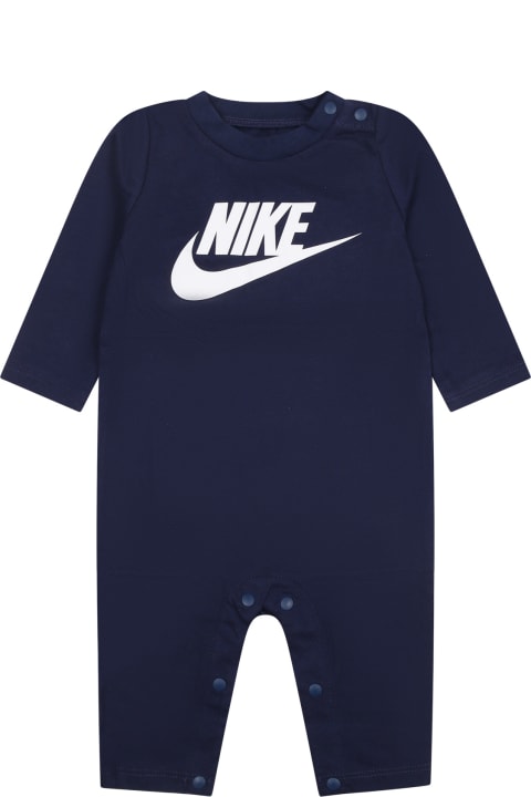 ベビーガールズ Nikeのボディスーツ＆セットアップ Nike Blue Babygrow For Baby Boy With Swoosh