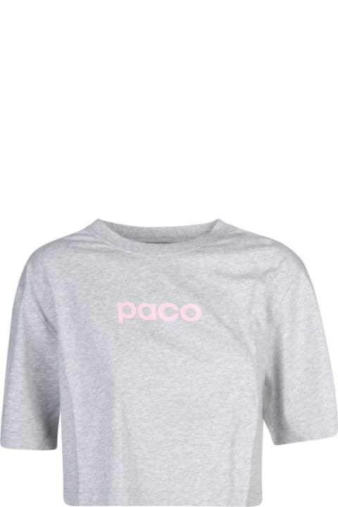 Paco Rabanne Topwear for Women Paco Rabanne Logo Print Cropped T-shirt