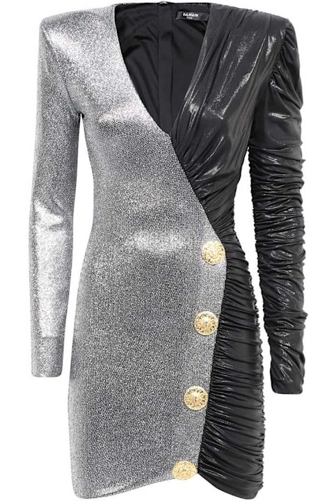 Clothing Sale for Women Balmain Combined Fabric Dress