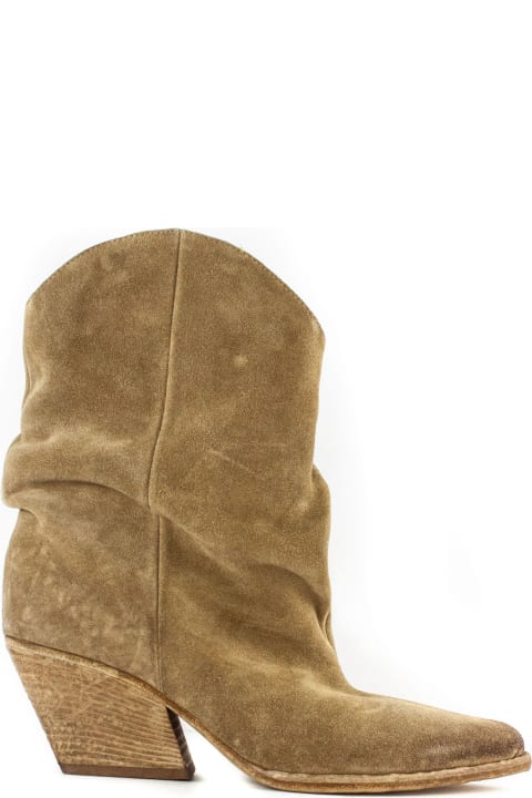 Elena Iachi Boots for Women Elena Iachi Brown Suede Texan Ankle Boots