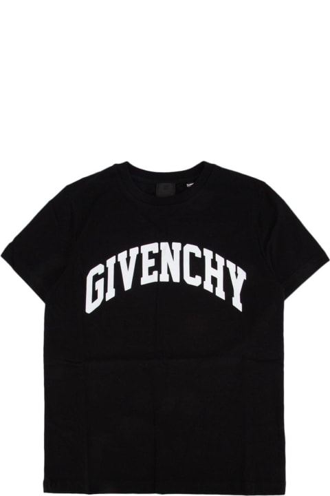 ملابس علوية لـ أولاد Givenchy Logo Printed Crewneck T-shirt