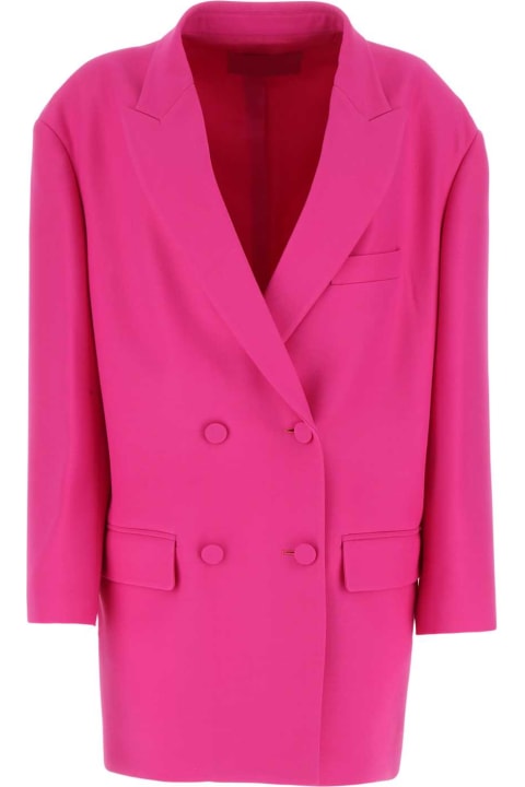 Valentino Garavani Coats & Jackets for Women Valentino Garavani Pink Pp Wool Blend Oversize Blazer