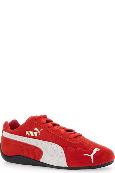 Puma for Kids Puma 'speedcat' Red Sneakers With Logo Print On The Side And Logo Lettering On The Side In Leather Unisex
