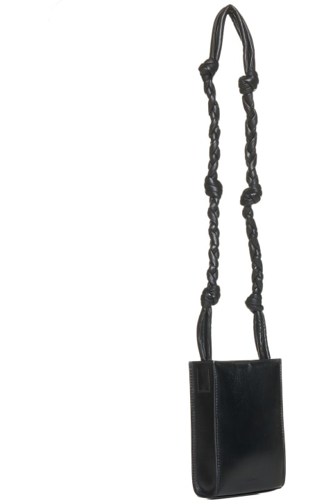 ウィメンズ Jil Sanderのショルダーバッグ Jil Sander Black Leather Tangle Crossbody Bag