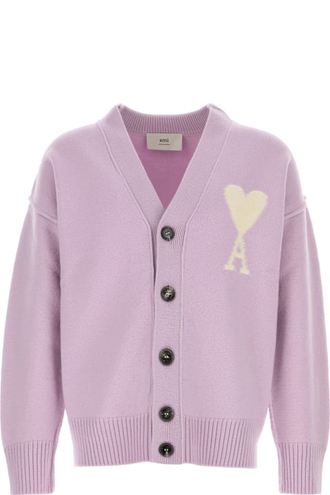 سترات لـ القسم الرجالي Ami Alexandre Mattiussi Lilac Wool Cardigan