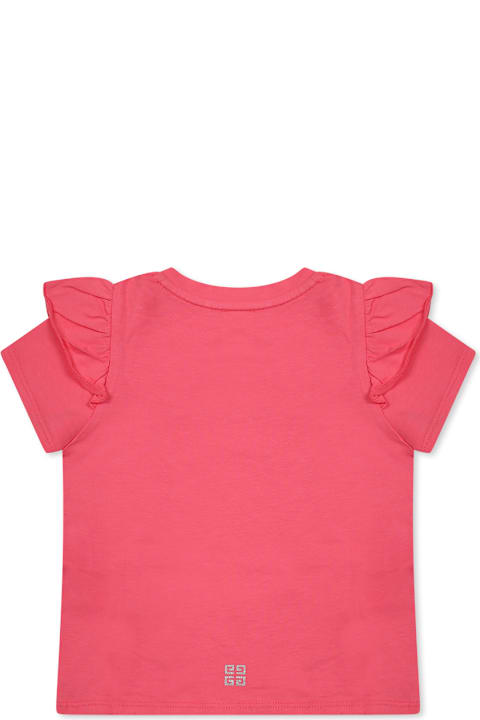 Fashion for Baby Girls Givenchy Fuchsia T-shirt For Baby Girl With Logo