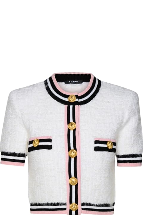 Balmain Sale for Women Balmain White Viscose Blend Sweater