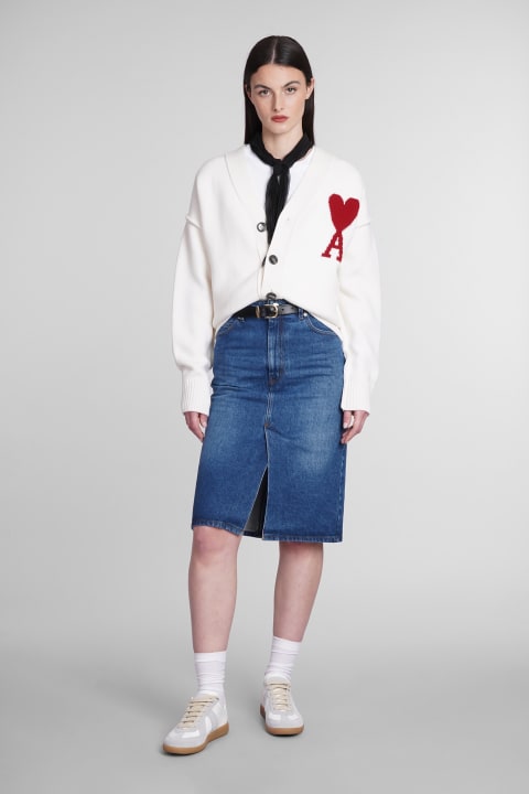 Ami Alexandre Mattiussi for Women Ami Alexandre Mattiussi Skirt In Blue Cotton