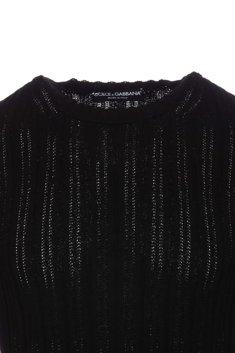 メンズ ニットウェア Dolce & Gabbana Techinical Ribbed Cotton Pullover