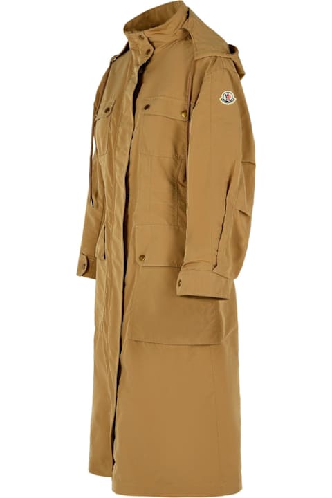 Coats & Jackets for Women Moncler 'nantes' Beige Polyester Blend Parka