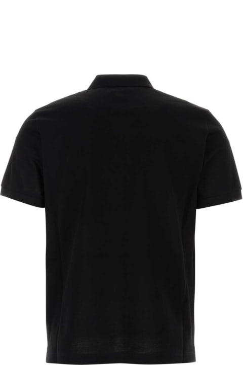 Topwear for Men Prada Black Cotton Piquet Polo Shirt