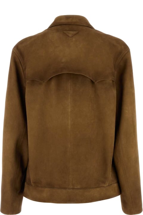 Prada Coats & Jackets for Men Prada Camel Suede Jacket