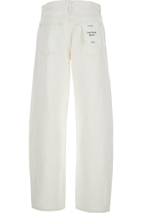 Homeware Frame White Jeans With Low Waist And Belt Loops In Denim Woman