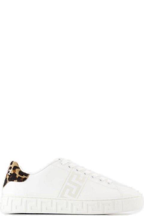 Homeware Versace Leopard Embroidered Greca Sneakers