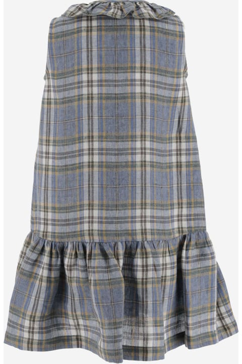 Il Gufo Clothing for Girls Il Gufo Linen Dress With Madras Print