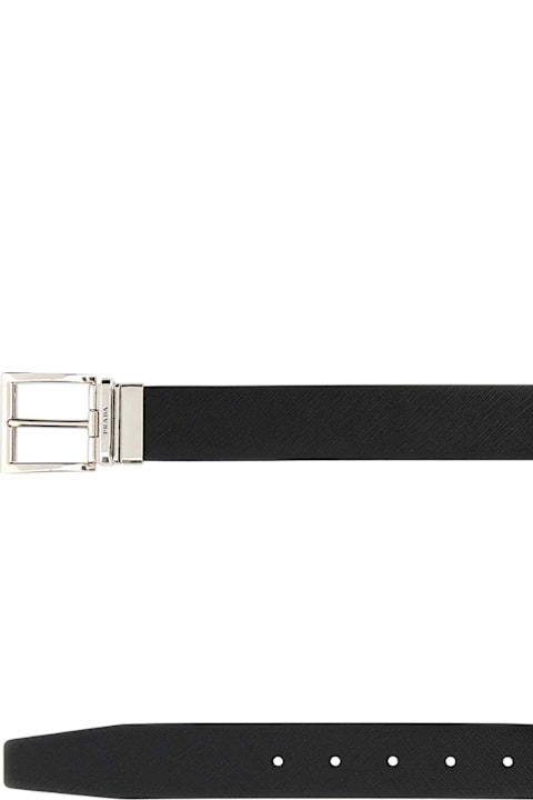 Prada for Men Prada Black Leather Reversible Belt