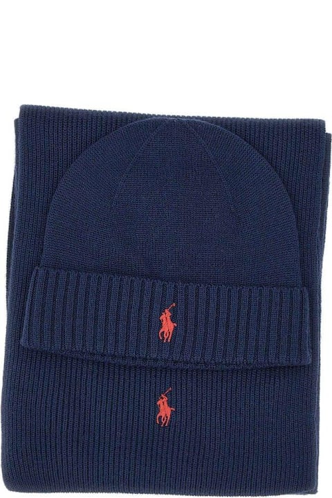 Homeware Polo Ralph Lauren Pony-motif Scarf And Beanie Set