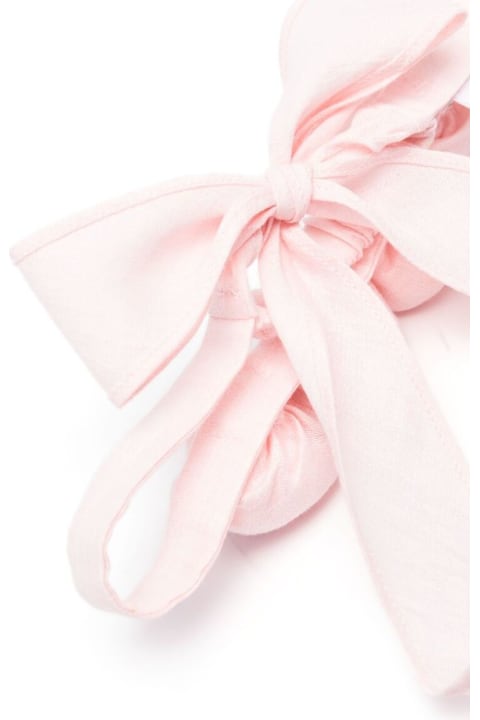 Fashion for Women Il Gufo Pink Headband With Rose Details On The Front And Read Tie Closure In Linen Blend Girl