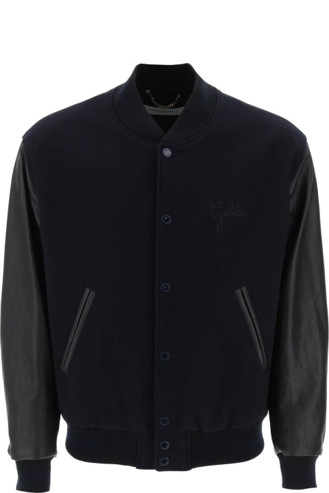 Golden Goose Coats & Jackets for Men Golden Goose Aleandro Bomber Jacket With Leather Sleeves