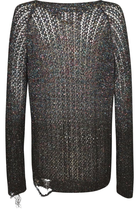 Destroyed Effect Perforated Sweater