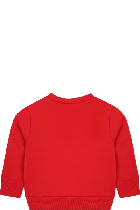 ベビーガールズ Dsquared2のニットウェア＆スウェットシャツ Dsquared2 Red Sweatshirt For Baby Boy With Logo