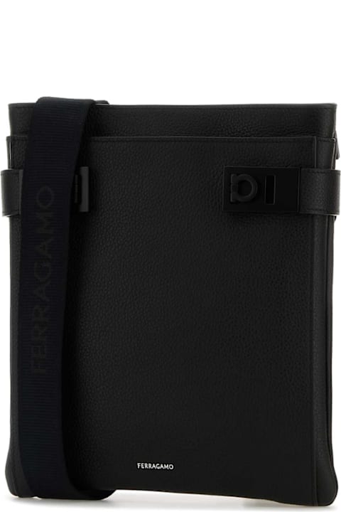 Ferragamo Bags for Men Ferragamo Black Leather Crossbody Bag