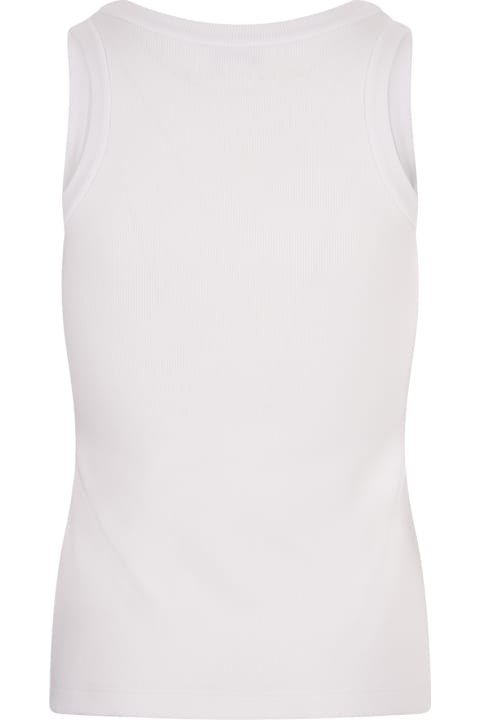 Topwear for Women Alexander McQueen White Ribbed Tank Top