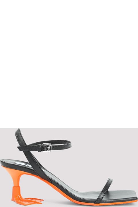 【関税込み】Moschino ブラック Duck ヒールサンダル Moschino Duck Sandals | italist
