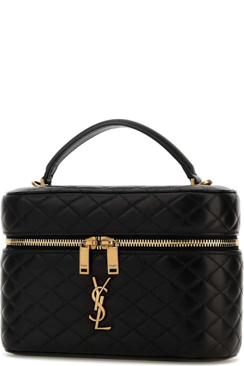Saint Laurent Black Leather Large Vanity Gaby Handbag