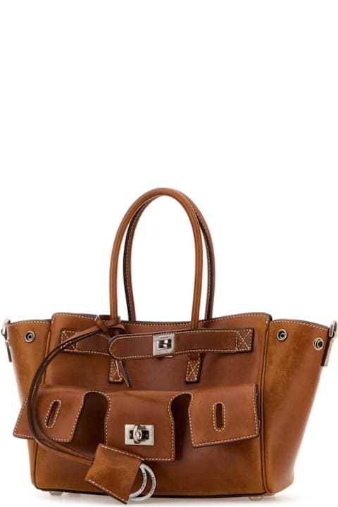 Balenciaga Caramel Leather Mini Carry All Bel Air Handbag