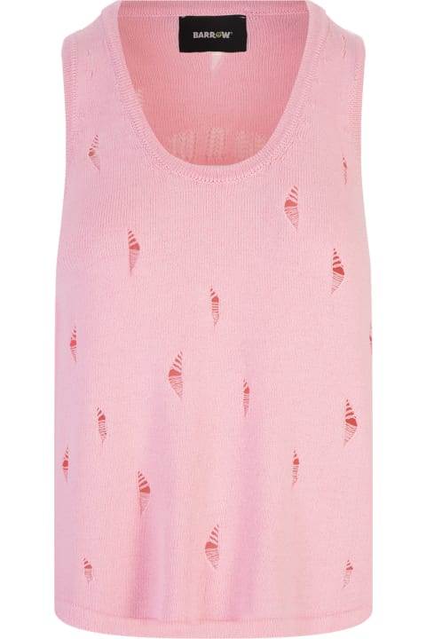 Barrow Topwear for Men Barrow Pink Tank Top With All-over Breaks