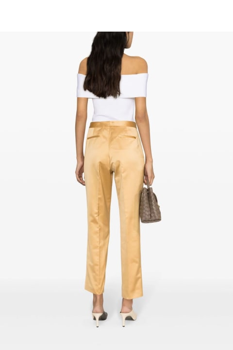 Clothing for Women Fabiana Filippi Amber Yellow Satin Trousers