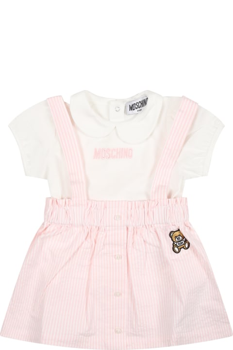 Moschino Coats & Jackets for Baby Girls Moschino Pink Dungarees For Baby Girl