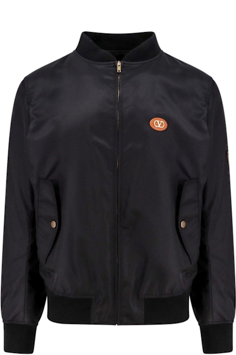 メンズ Valentinoのコート＆ジャケット Valentino Black Nylon Bomber Jacket