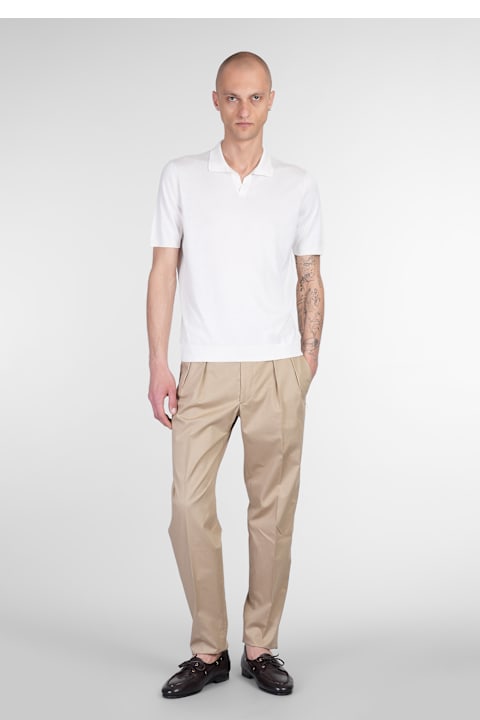 Tagliatore 0205 لـ Men Tagliatore 0205 Keith Polo In White Silk