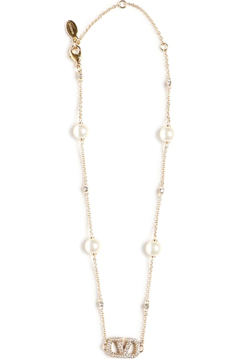 Necklaces for Women Valentino Garavani Vlogo Signature Pearl Necklace