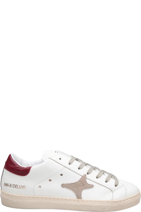 AMA-BRAND for Women AMA-BRAND Leather Sneakers White And Red Color