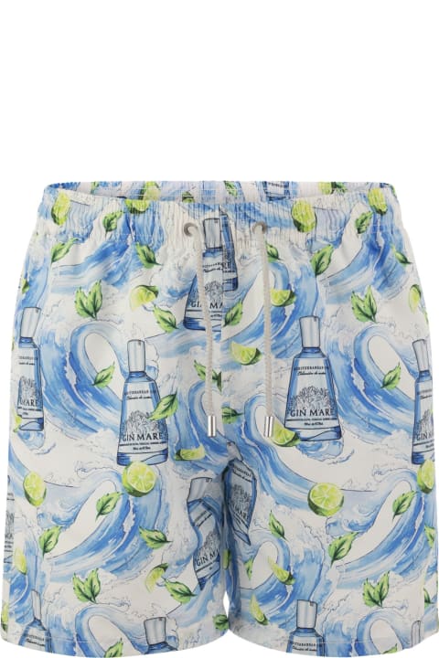 Swimwear for Men MC2 Saint Barth Gustavia Swimming Costume With Gin Mare Print Special Edition