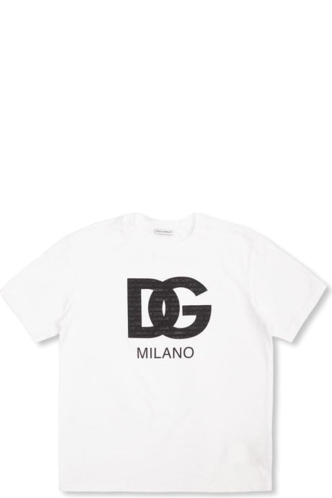 T-Shirts & Polo Shirts for Girls Dolce & Gabbana Dg Logo Printed Crewneck T-shirt