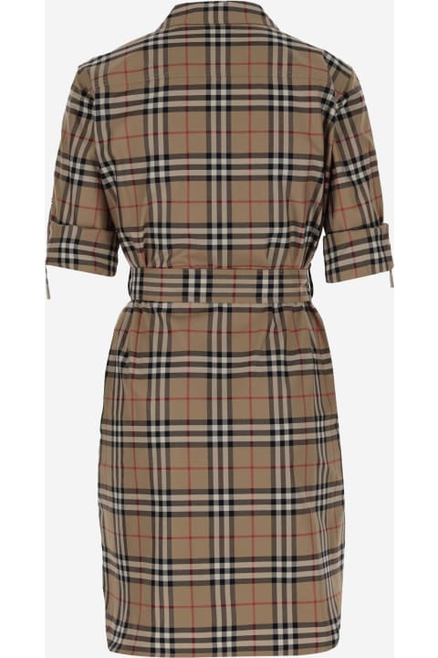 Clothing for Women Burberry Stretch Cotton Chemisier With Check Pattern